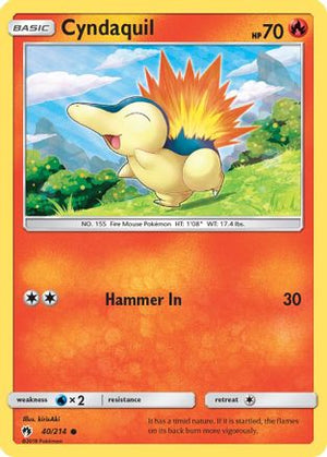 Cyndaquil (40) 40/214 - SM  Lost Thunder Reverse Holofoil - Poke-Collect