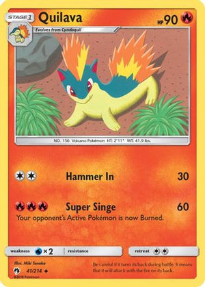 Quilava 41/214 - SM  Lost Thunder Reverse Holofoil - Poke-Collect
