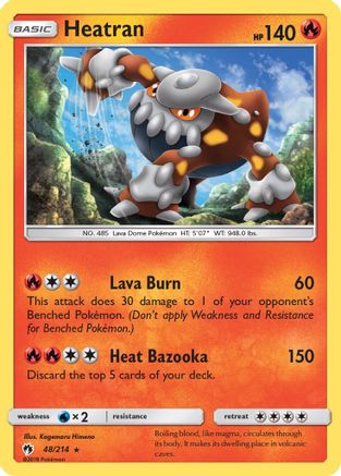 Heatran 48/214 - SM  Lost Thunder Holofoil - Poke-Collect