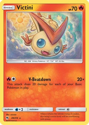 Victini 49/214 - Lost Thunder Reverse Holofoil - Poke-Collect