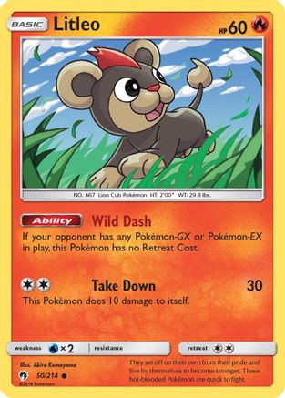 Litleo 50/214 - SM  Lost Thunder Reverse Holofoil - Poke-Collect