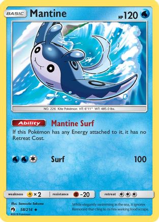 Mantine 58/214 - SM  Lost Thunder - Poke-Collect