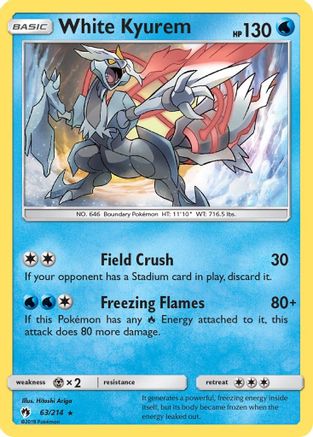 White Kyurem 63/214 - Lost Thunder Holofoil - Poke-Collect
