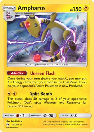 Ampharos 78/214 - SM  Lost Thunder Holofoil - Poke-Collect