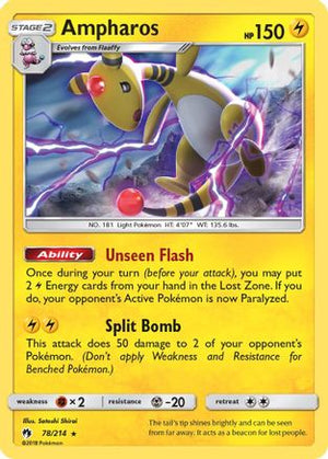 Ampharos 78/214 - SM  Lost Thunder Holofoil - Poke-Collect