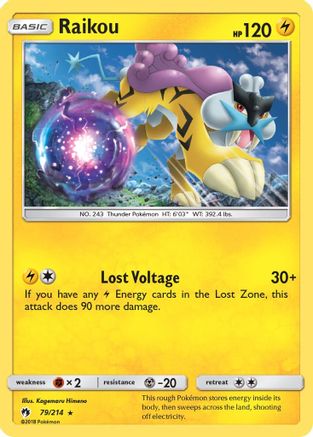 Raikou 79/214 - SM  Lost Thunder Reverse Holofoil - Poke-Collect