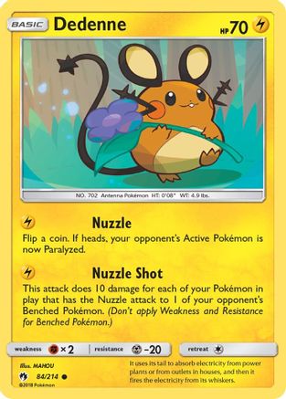 Dedenne (84) 84/214 - SM  Lost Thunder Reverse Holofoil - Poke-Collect
