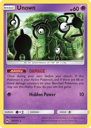 Unown 90/214 - Lost Thunder Reverse Holofoil - Poke-Collect