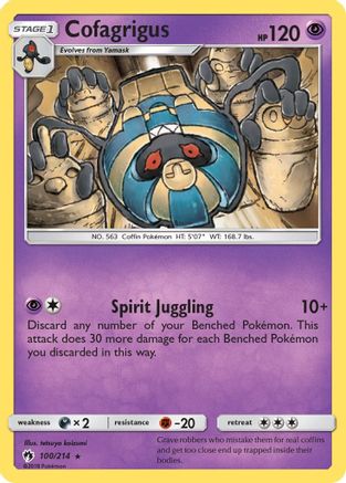Cofagrigus 100/214 - SM  Lost Thunder Reverse Holofoil - Poke-Collect