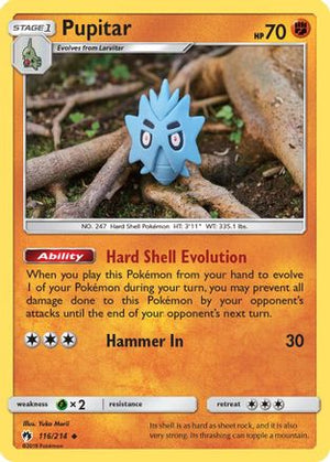 Pupitar 116/214 - SM  Lost Thunder Reverse Holofoil - Poke-Collect