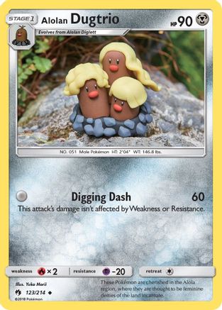 Alolan Dugtrio 123/214 - SM  Lost Thunder Reverse Holofoil - Poke-Collect