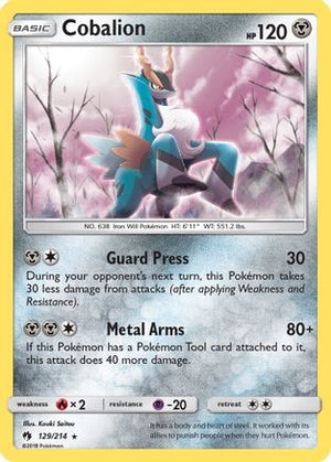 Cobalion 129/214 - SM  Lost Thunder Reverse Holofoil - Poke-Collect