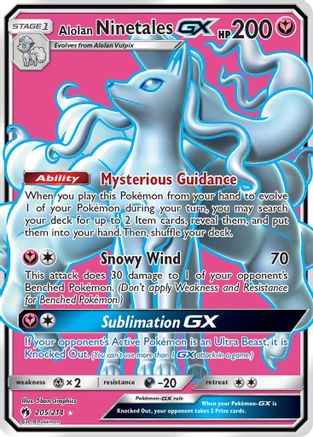 Alolan Ninetales GX (Full Art) 205/214 - SM  Lost Thunder Holofoil - Poke-Collect
