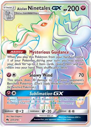 Alolan Ninetales GX (Secret) 225/214 - SM  Lost Thunder Holofoil - Poke-Collect