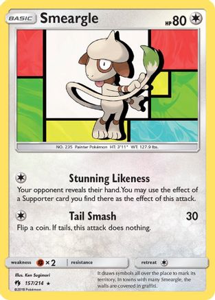 Smeargle 157/214 - Lost Thunder Reverse Holofoil - Poke-Collect