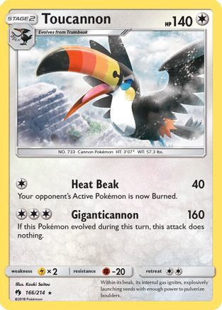 Toucannon 166/214 - Lost Thunder Reverse Holofoil - Poke-Collect
