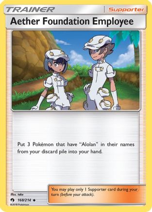 Aether Foundation Employee 168/214 - SM  Lost Thunder Reverse Holofoil - Poke-Collect