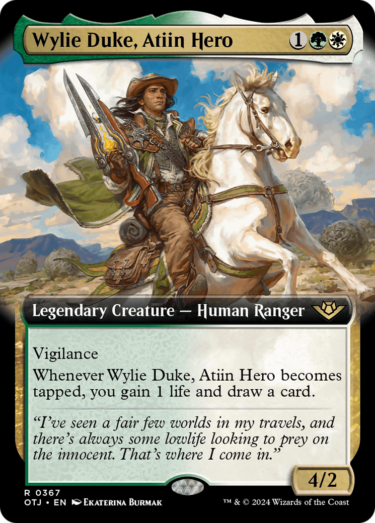 Wylie Duke, Atiin Hero (OTJ-367) - Outlaws of Thunder Junction: (Extended Art) Foil - Poke-Collect