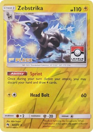 Zebstrika - 82/214 (League Challenge) [1st Place] 82 - League & Championship Cards Reverse Holofoil - Poke-Collect