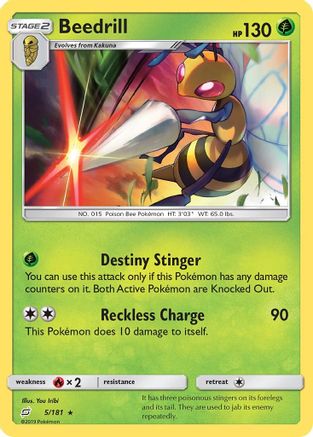 Beedrill 5/181 - SM  Team Up Reverse Holofoil - Poke-Collect