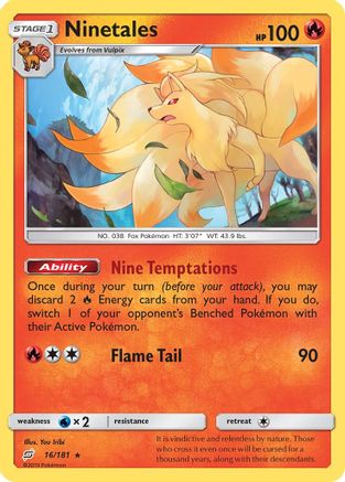 Ninetales 16/181 - SM  Team Up Reverse Holofoil - Poke-Collect