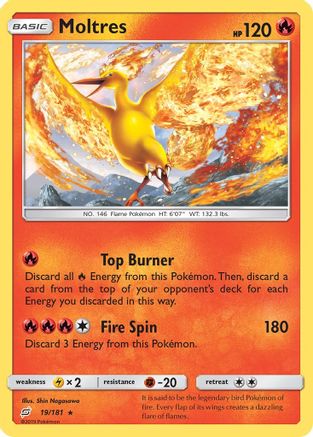 Moltres 19/181 - SM  Team Up Reverse Holofoil - Poke-Collect