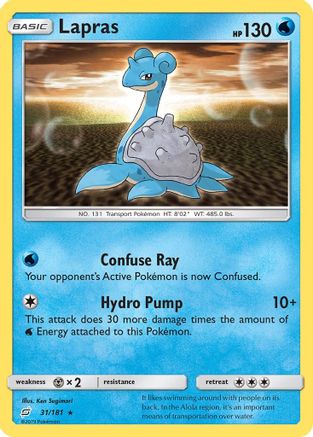 Lapras 31/181 - SM  Team Up Reverse Holofoil - Poke-Collect