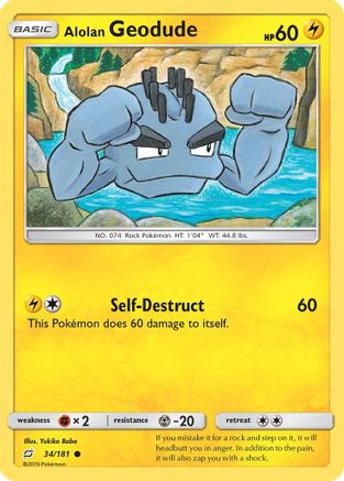 Alolan Geodude (34) 34/181 - SM  Team Up Reverse Holofoil - Poke-Collect