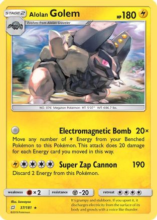 Alolan Golem 37/181 - SM  Team Up Reverse Holofoil - Poke-Collect