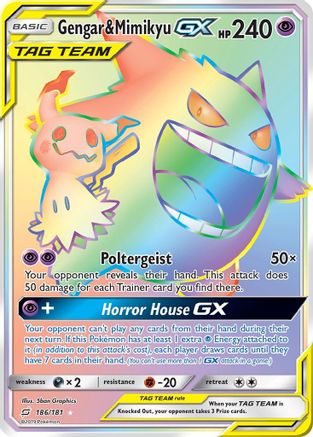 Gengar & Mimikyu GX (Secret) 186/181 - SM  Team Up Holofoil - Poke-Collect