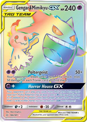 Gengar & Mimikyu GX (Secret) 186/181 - SM  Team Up Holofoil - Poke-Collect