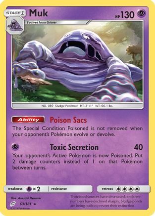 Muk 63/181 - SM  Team Up Reverse Holofoil - Poke-Collect