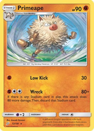Primeape 72/181 - SM  Team Up - Poke-Collect