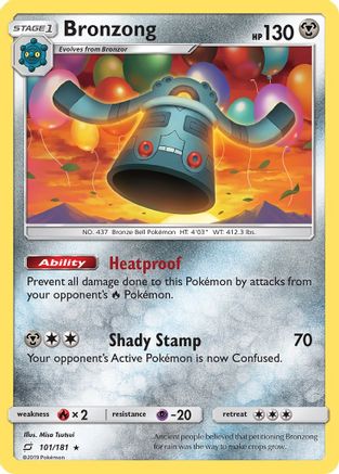 Bronzong 101/181 - SM  Team Up Reverse Holofoil - Poke-Collect