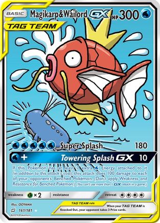 Magikarp & Wailord GX (Alternate Full Art) 161/181 - SM  Team Up Holofoil - Poke-Collect