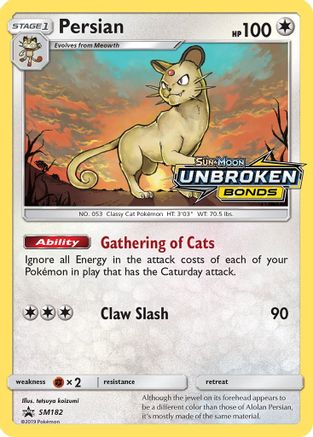 Persian - SM182 (Prerelease) SM182/248 - SM Promos Holofoil - Poke-Collect