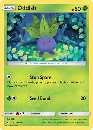 Oddish (5) 5/214 - SM  Unbroken Bonds - Poke-Collect