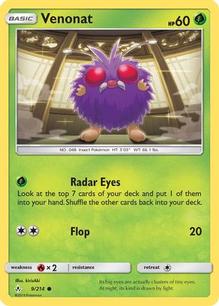 Venonat 9/214 - Unbroken Bonds Reverse Holofoil - Poke-Collect
