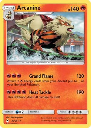 Arcanine 22/214 - SM  Unbroken Bonds Reverse Holofoil - Poke-Collect