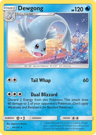 Dewgong 45/214 - SM  Unbroken Bonds Reverse Holofoil - Poke-Collect