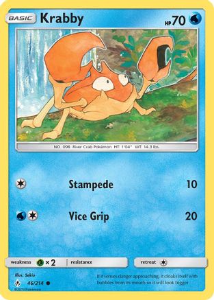 Krabby 46/214 - SM  Unbroken Bonds - Poke-Collect
