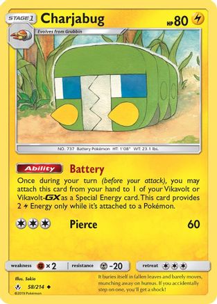Charjabug 58/214 - SM  Unbroken Bonds - Poke-Collect