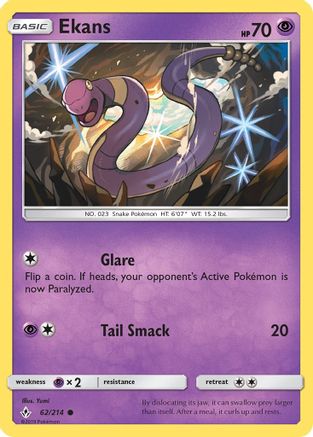 Ekans 62/214 - SM  Unbroken Bonds Reverse Holofoil - Poke-Collect