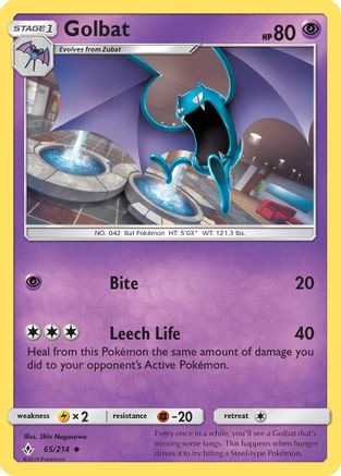 Golbat 65/214 - SM  Unbroken Bonds Reverse Holofoil - Poke-Collect