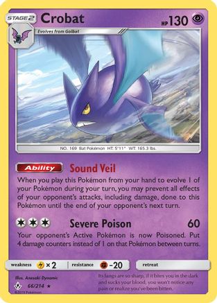 Crobat 66/214 - SM  Unbroken Bonds Reverse Holofoil - Poke-Collect
