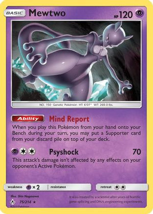 Mewtwo 75/214 - SM  Unbroken Bonds Reverse Holofoil - Poke-Collect