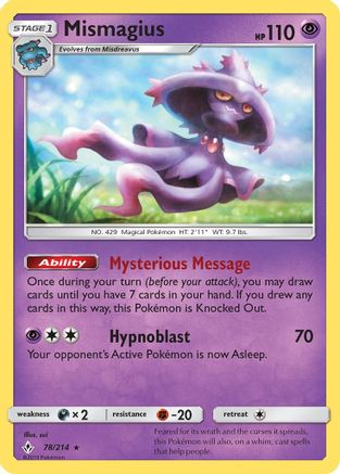Mismagius 78/214 - SM  Unbroken Bonds Reverse Holofoil - Poke-Collect