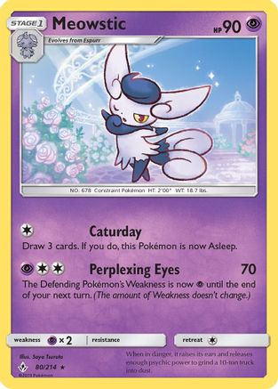 Meowstic 80/214 - SM  Unbroken Bonds Reverse Holofoil - Poke-Collect