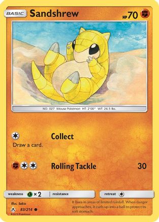 Sandshrew 83/214 - SM  Unbroken Bonds Reverse Holofoil - Poke-Collect