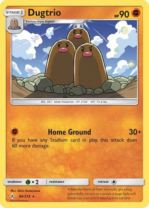 Dugtrio 86/214 - SM  Unbroken Bonds Reverse Holofoil - Poke-Collect